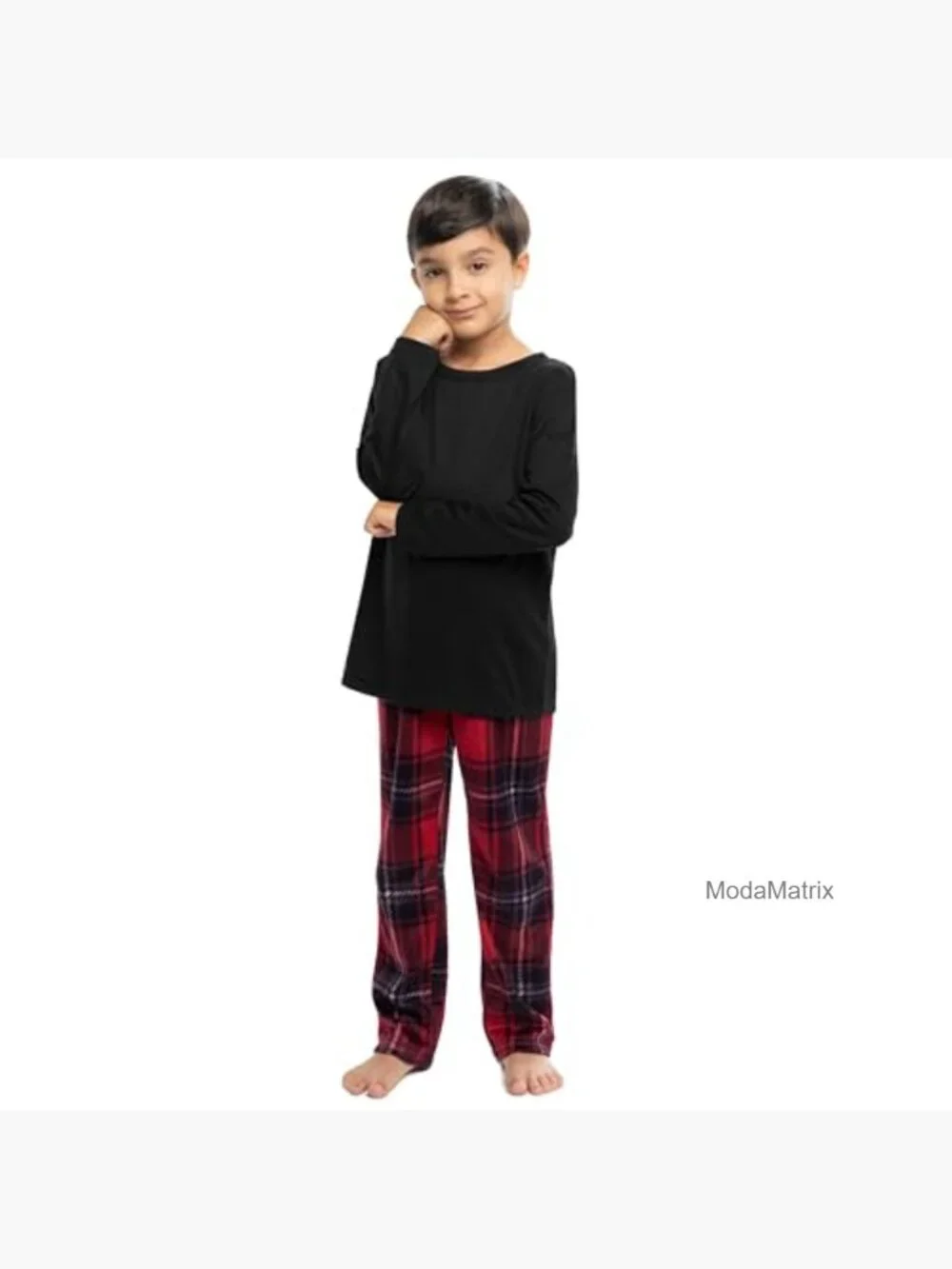 Large Matching Family Pajama Set - Cotton/Polyester, Red Plaid, 2 Piece